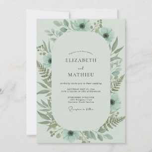 Celadon Fern Foliage Wedding Invitation