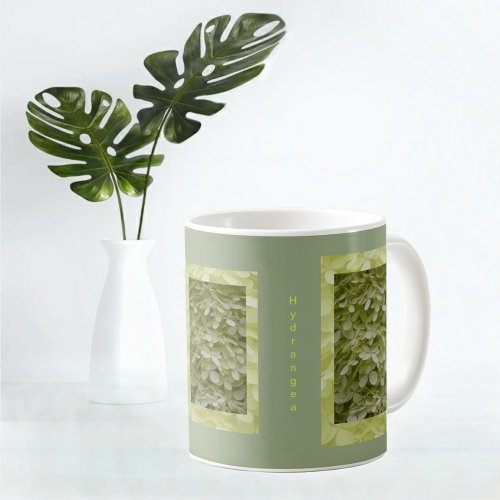 Celadon Green Hydrangea Floral Coffee Mug