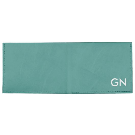 Celadon Green Monogrammed Billfold Wallet (Flat)