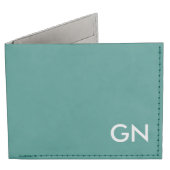 Celadon Green Monogrammed Billfold Wallet (Front)