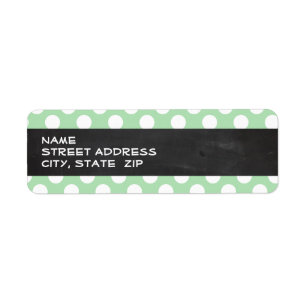 Celadon Green Polka Dots; Chalkboard look Label
