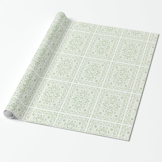 Celadon Romance Designer Wrapping Paper (Unrolled)