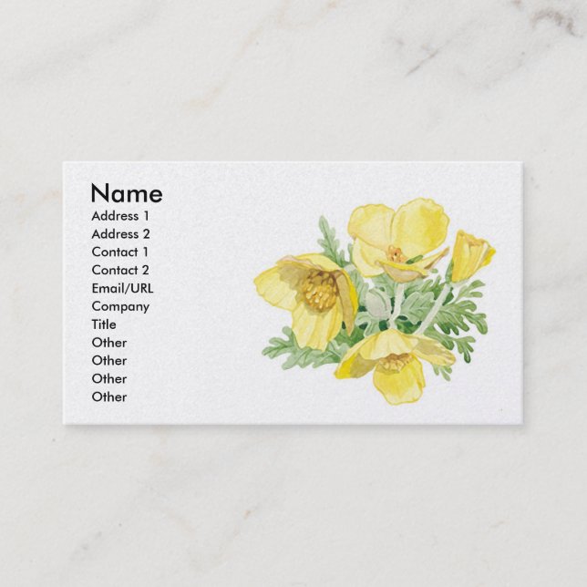 Celandine Poppy - Customize Business Card (Front)