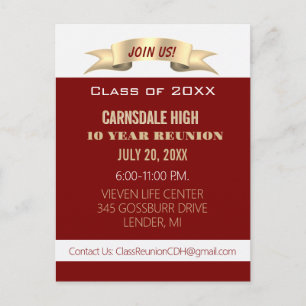 Celebrate! 10th Class Reunion Invite