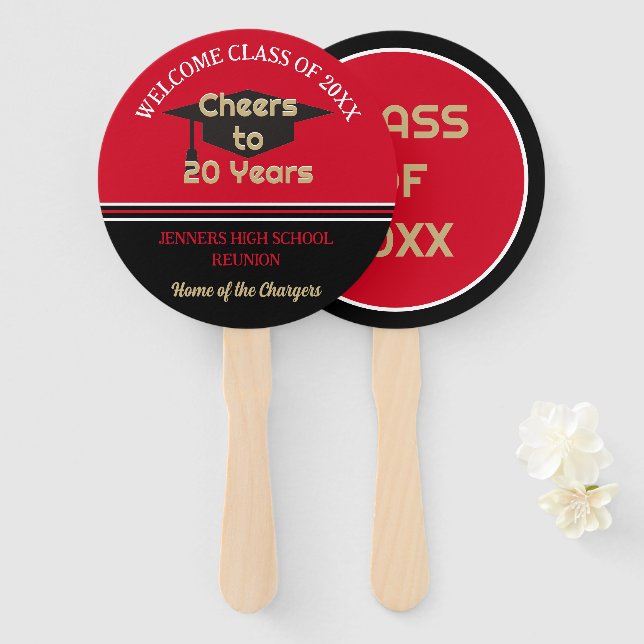 Celebrate! 20th Class Reunion Hand Fan (Front and Back)