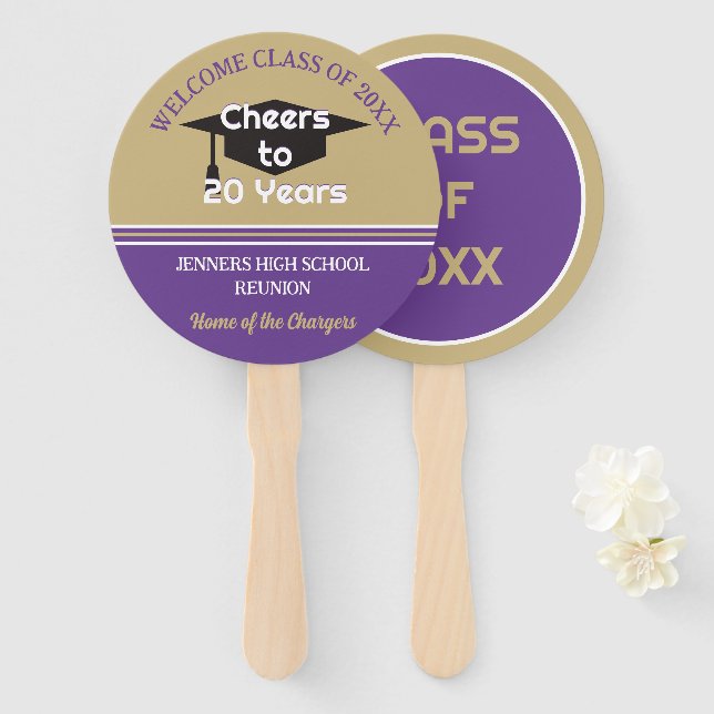 Celebrate! 20th Class Reunion Hand Fan (Front and Back)