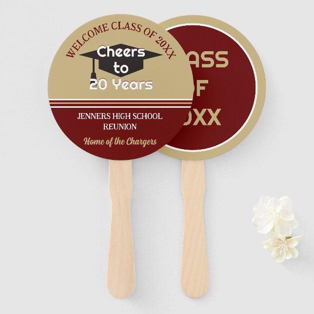 Celebrate! 20th Class Reunion Hand Fan (Front and Back)