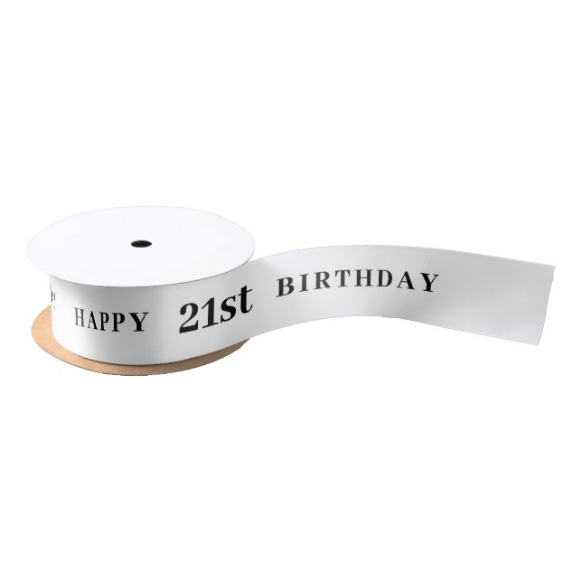Celebrate 21: Joyful Birthday White Ribbon (Spool)