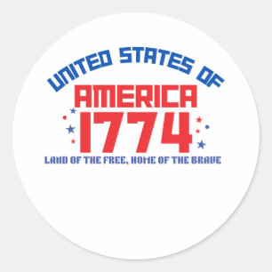 Celebrate 250th us independence patriotic July 4 Classic Round Sticker