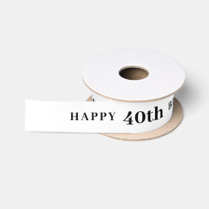 Celebrate 40: Joyful Birthday White Ribbon