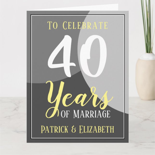 Celebrate 40 Years of Marriage Card (Front)