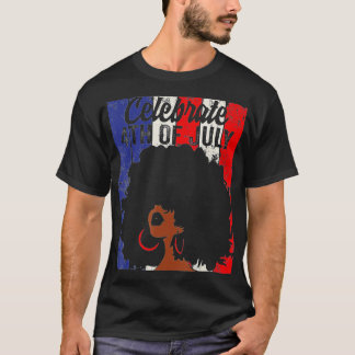 Celebrate 4th Of July Retro African American Flag T-Shirt