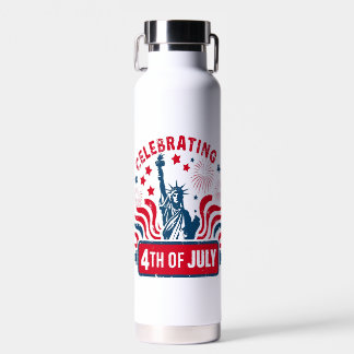 Celebrate 4th of July with Statue of Liberty Art Water Bottle