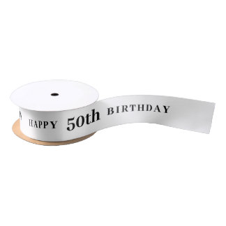 Celebrate 50: Joyful Birthday White Ribbon