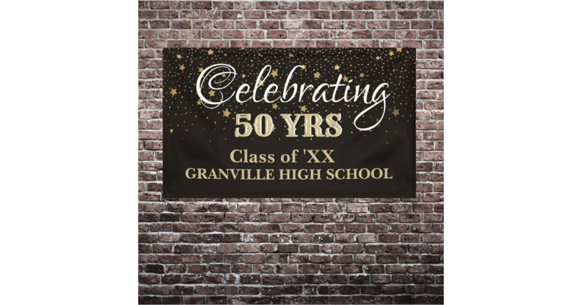 Celebrate 50 Years! CUSTOM Class Reunion banner Zazzle