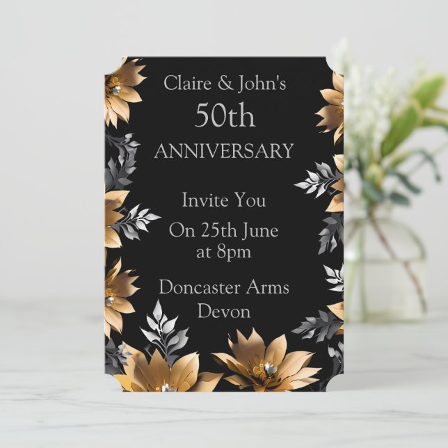 Celebrate 50 Years of Love and Togetherness Invitation (Standing Front)