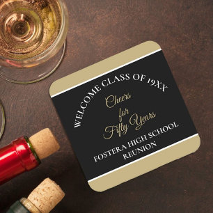 Celebrate! 50th Class Reunion party coasters