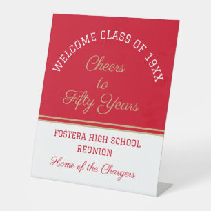 Celebrate! 50th Class Reunion Pedestal Sign