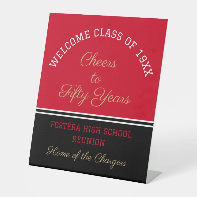 Celebrate! 50th Class Reunion Pedestal Sign (Front)