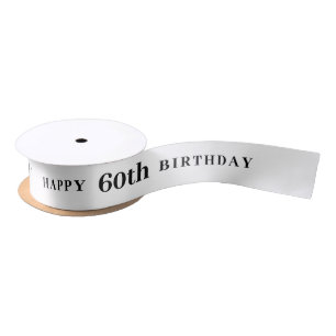 Celebrate 60: Joyful Birthday White Ribbon