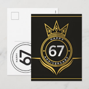 Celebrate 67 Years: Grandpa Grandma Birthday 2026 Holiday Postcard