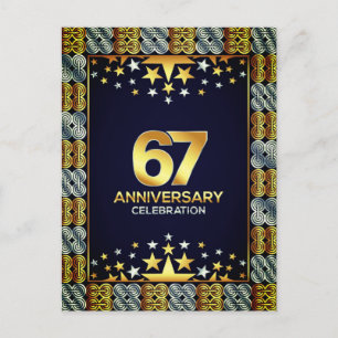 Celebrate 67 Years: Grandpa & Grandma's Birthday Holiday Postcard