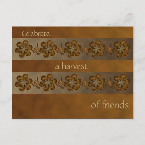 Celebrate a Harvest of Friends Invitation Postcard
