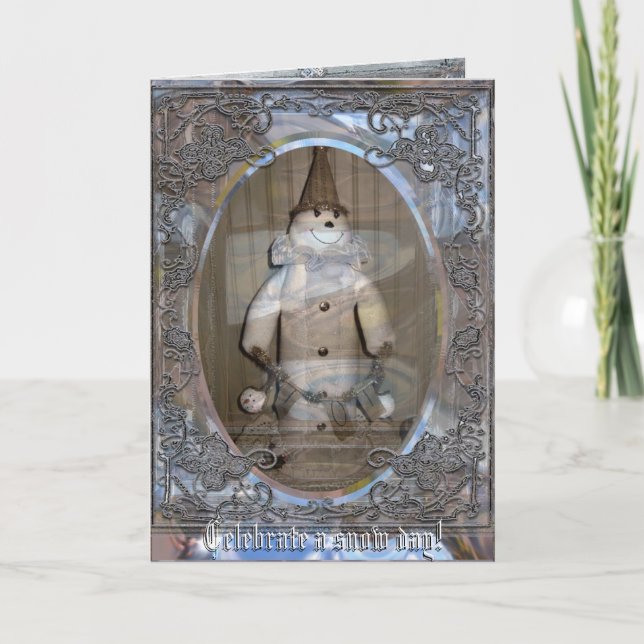 Celebrate a Snow Day! Customizable Holiday Card (Front)