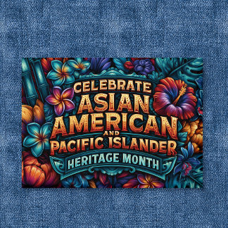Celebrate AAPI Heritage Month Tropical Foliage Button