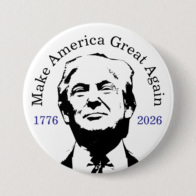 Celebrate America 250 and President Trump #15 Button (Front)