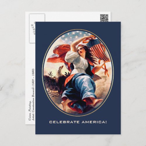 Celebrate America 4th of July Fine Art  Postcard