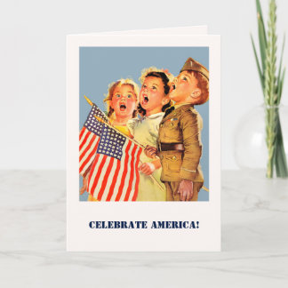 Celebrate America, 4th of July Vintage Art Card