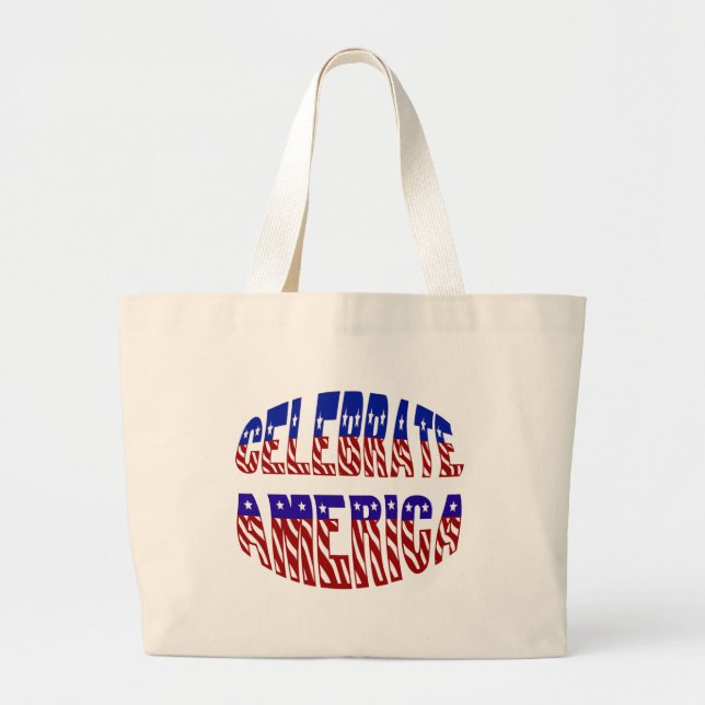 Celebrate America Flag Font #1 Tote Bag (Front)