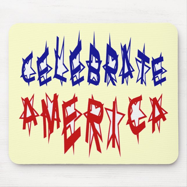 Celebrate America Flag Font #2 Mouse Pad (Front)