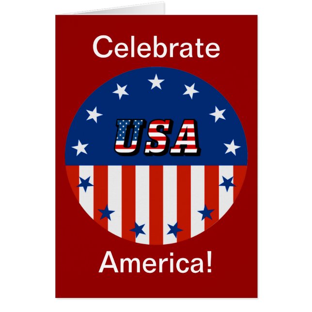 Celebrate America Patriotic USA Flag Greeting Cards (Front)