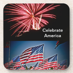 Celebrate America Postcard Beverage Coaster
