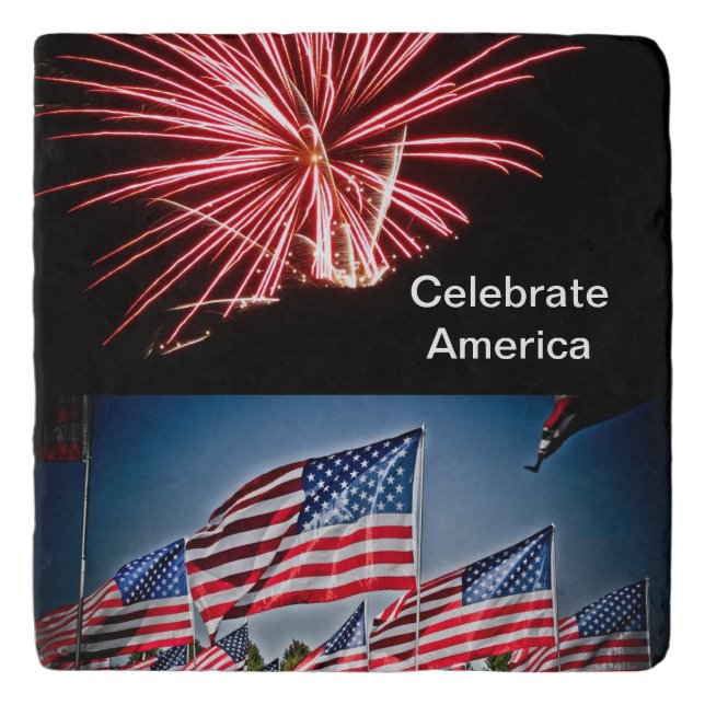 Celebrate America Postcard Trivet (Front)