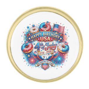 Celebrate America’s 250th birthday with donut Gold Finish Lapel Pin