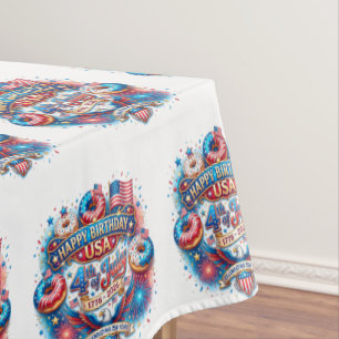 Celebrate America’s 250th birthday with donut Tablecloth