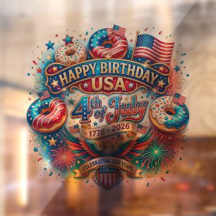 Celebrate America’s 250th birthday with donut Window Cling