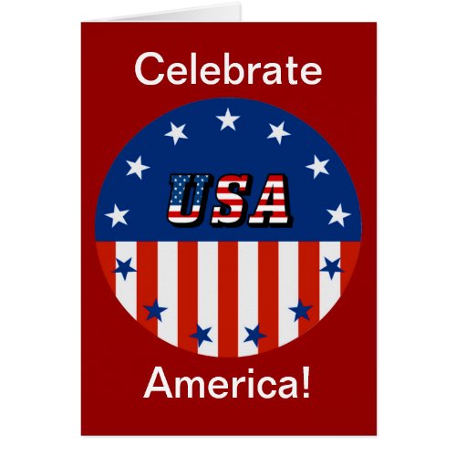 Celebrate America USA Flag Stars Holiday Card