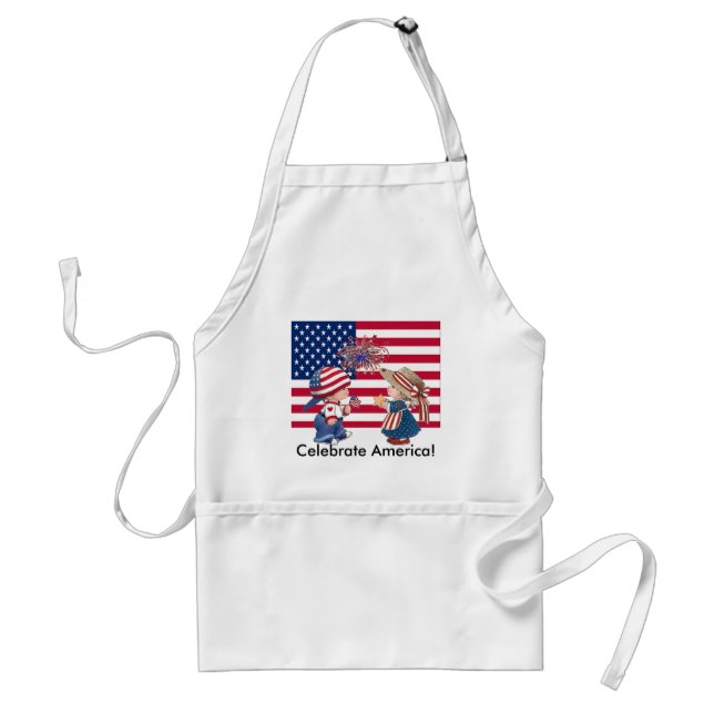 Celebrate American Flag Adult Apron (Front)
