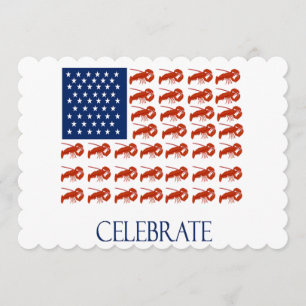 Celebrate American Flag Lobster Invitation