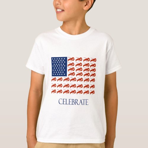 Celebrate American Flag Lobster T_Shirt