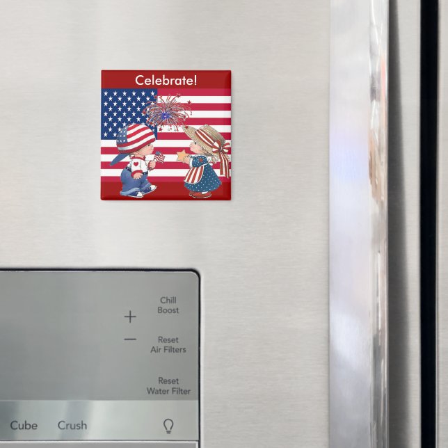 Celebrate American Flag Magnet (In Situ (Fridge))