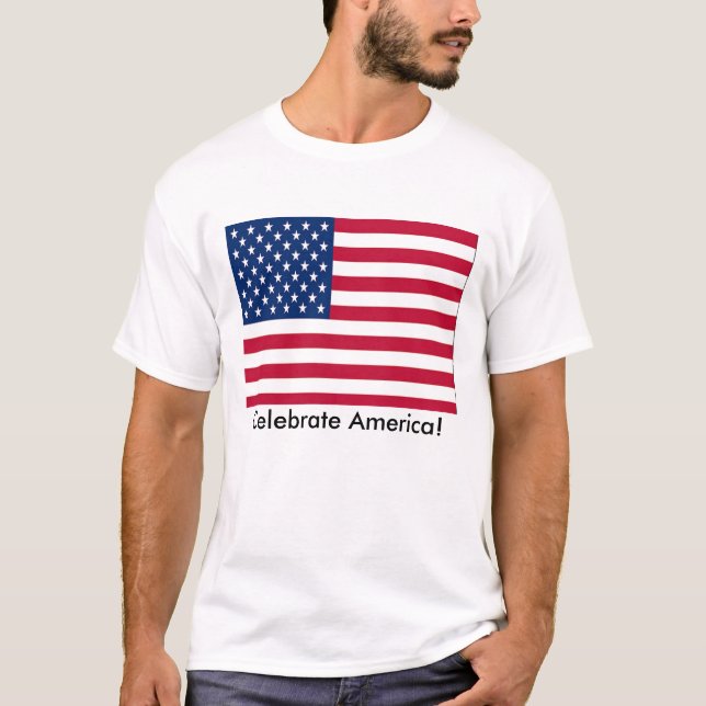 Celebrate American Flag T-Shirt (Front)