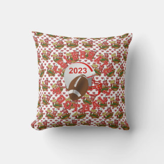 Celebrate American Football Hearts Throw Pillow