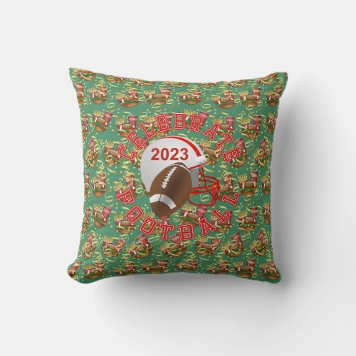 Celebrate American Football Party Time  Throw Pillow
