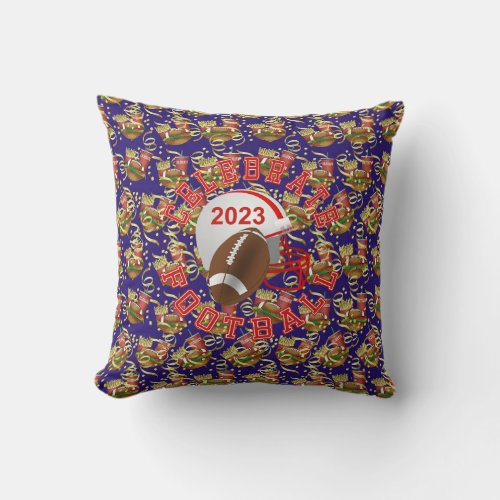 Celebrate American Football Sport Party Time  Throw Pillow