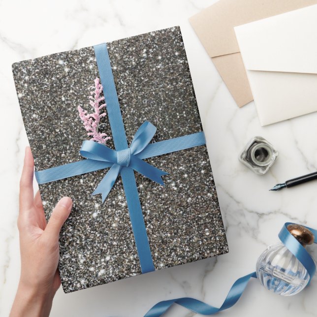 Celebrate and Party Silver Glitter Wrapping Paper (Gifting)
